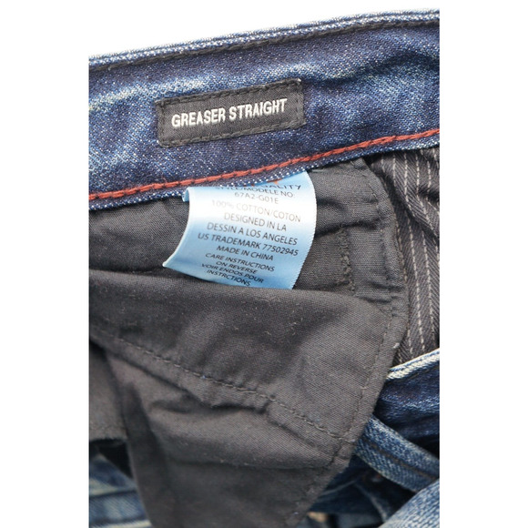 Cult of Individuality JAPANESE SELVEDGE DENIM GREASER STRAIGHT 38x32 DISTRESSED - Picture 9 of 10